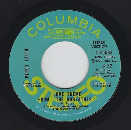 Percy Faith - Love Theme From 'The Godfather"