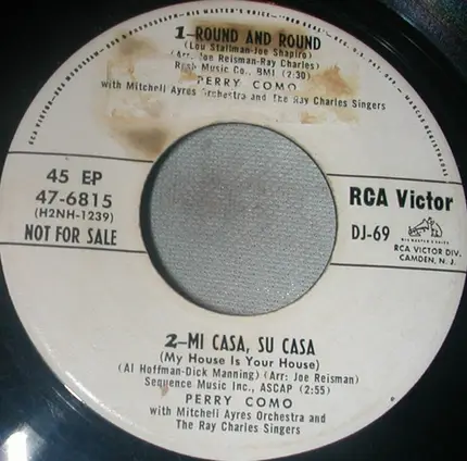 Perry Como / Tito Puente And His Orchestra - Calypso Blues, Cubana Bay / Round And Round, Mi Casa, Su Casa