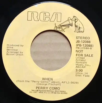 Perry Como - Not While I'm Around / When
