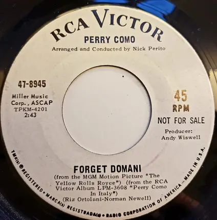 Perry Como - Forget Domani