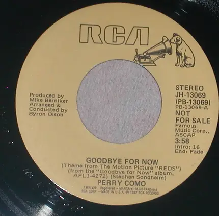 Perry Como - Goodbye For Now