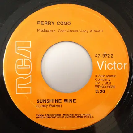 Perry Como - Sunshine Wine / Seattle