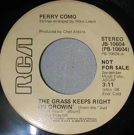 Perry Como - Then You Can Tell Me Goodbye / The Grass Keeps Right On Growin'