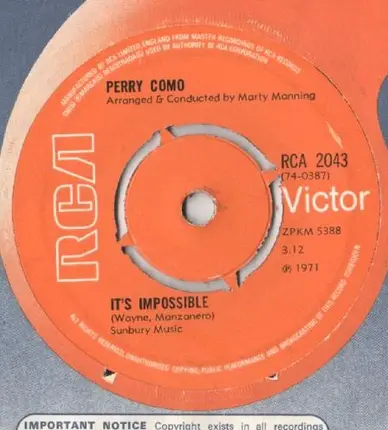 Perry Como - It's Impossible