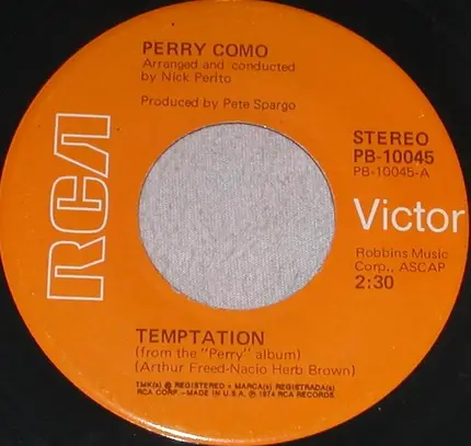 Perry Como - Temptation / In These Crazy Times