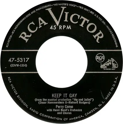 Perry Como With Henri René And His Orchestra And Chorus - No Other Love
