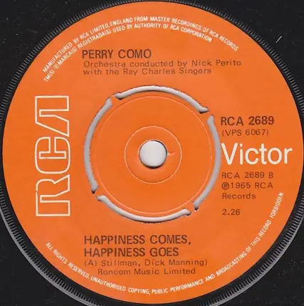 Perry Como with The Ray Charles Singers - My Days Of Loving You