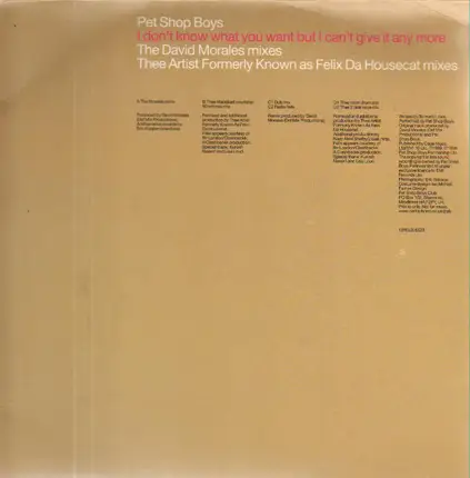 Pet Shop Boys - I Don't Know What You Want But I Can't Give It Any More