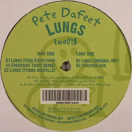 Pete Dafeet - Lungs Ep/ Fred Everything Rmx