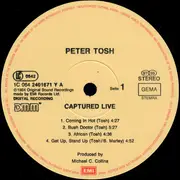 LP - Peter Tosh - Captured Live
