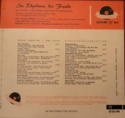 Peter Alexander , Silvio Francesco , Orchester Adalbert Luczkowski , Orchester Kurt Edelhagen - Im Rhythmus Der Freude