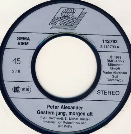 Peter Alexander - Gestern Jung, Morgen Alt