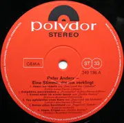 LP - Peter Anders - Eine Stimme, Die Nie Verklingt