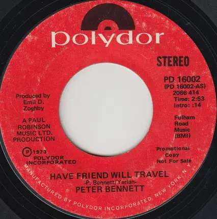 Peter Bennett - Have Friend Will Travel