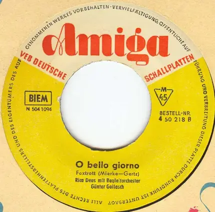 Peter Beil / Rica Déus - Ich Komme Wieder / O Bello Giorno