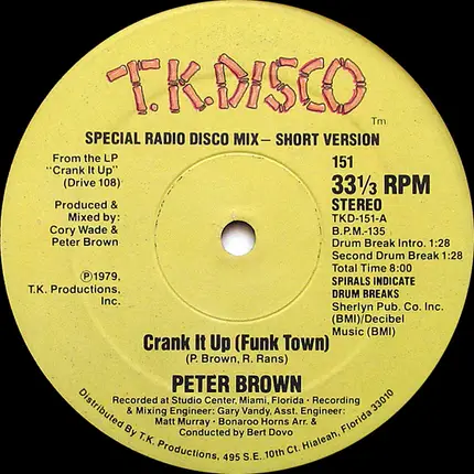 Peter Brown - Crank It Up (Funk Town)