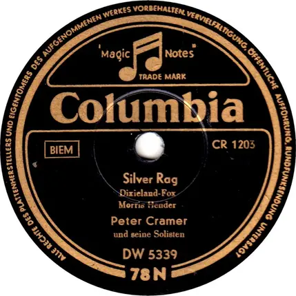Peter Cramer Und Seine Solisten - Silver Rag / Crazy Dixie