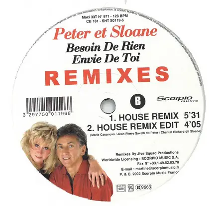 Peter Et Sloane - Besoin De Rien Envie De Toi (Remixes)