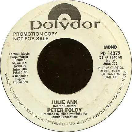 Peter Foldy - Julie Ann