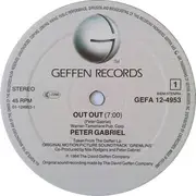 12inch Vinyl Single - Peter Gabriel / Jerry Goldsmith - Out Out / Gizmo