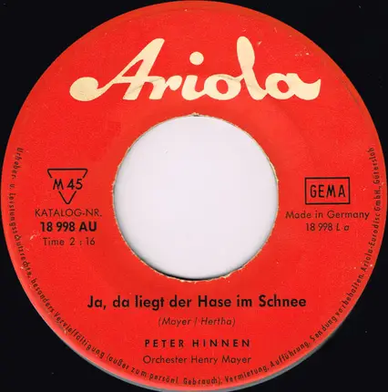 Peter Hinnen - Ja, Da Liegt Der Hase Im Schnee