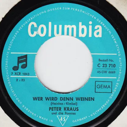 Peter Kraus - Wer Wird Denn Weinen / Sing Den Song