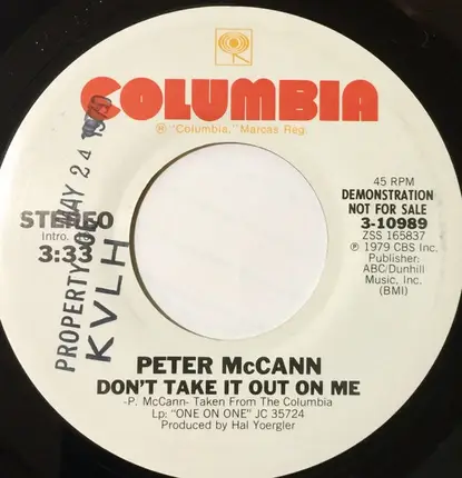 Peter McCann - Don't Take It Out On Me