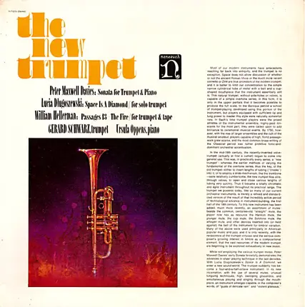 Peter Maxwell Davies / Lucia Dlugoszewski / William Hellermann - Gerard Schwarz , Ursula Oppens - The New Trumpet
