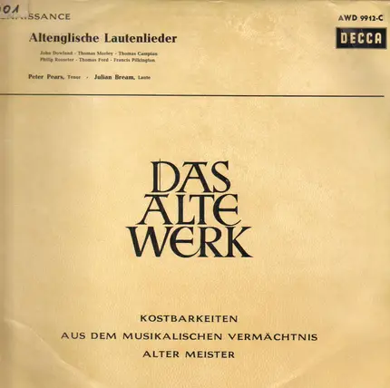 Peter Pears , Julian Bream - Altenglische Lautenlieder