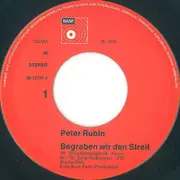 7inch Vinyl Single - Peter Rubin - Begraben Wir Den Streit