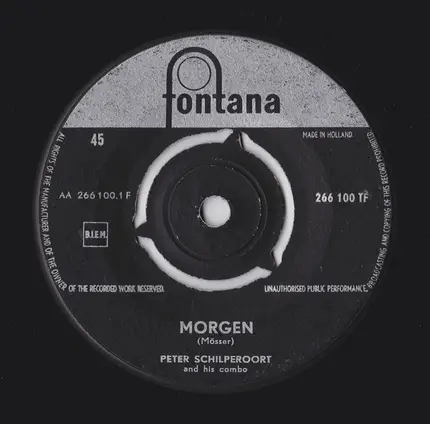 Peter Schilperoort And His Combo - Morgen / Red River Rock