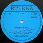 LP - Peter Schreier , Johann Wolfgang von Goethe , Wolfgang Amadeus Mozart · Ludwig van Beethoven · Fran - Peter Schreier Singt Lieder Nach Goethe