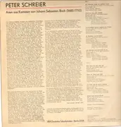 LP - Peter Schreier - Arien aus Kantaten von Bach - black label