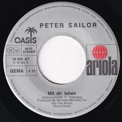 Peter Sailor - Mit Dir Leben [Sailing]