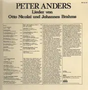 LP - Peter Anders - Lieder von Otto Nicolai und Johannes Brahms