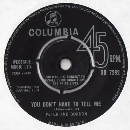 Peter & Gordon - Nobody I Know