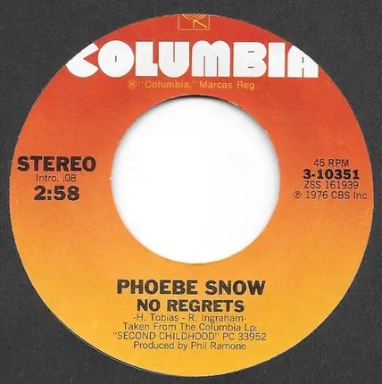 Phoebe Snow - All Over / No Regrets