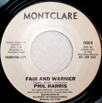 Phil Harris - How Beautiful It Is Just To Be Alive