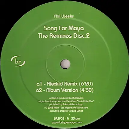 Phil Weeks - Song For Maya (The Remixes, Vol. 2)