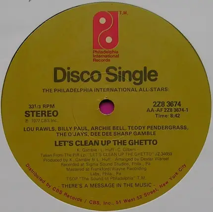 Philadelphia International All Stars / Leon Huff - Let's Clean Up The Ghetto / I Ain't Jivin' - I'm Jammin'