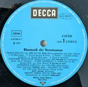 LP - Susato / Gemblaco / Lasso a.o. - Blasmusik Der Renaissance