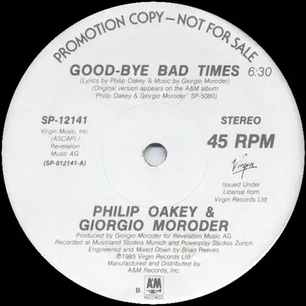 Philip Oakey & Giorgio Moroder - Good-Bye Bad Times