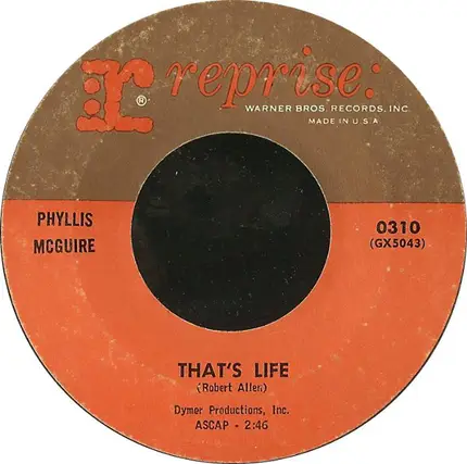 Phyllis McGuire - I Don't Want To Walk Without You