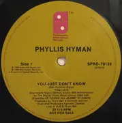 12'' - Phyllis Hyman - You Just Don't Know / Slow Dancin' - Promo
