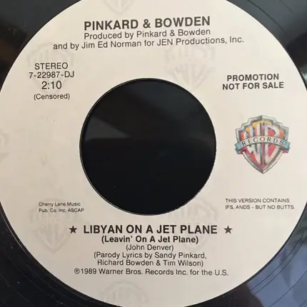Pinkard & Bowden - Libyan On A Jet Plane (Leavin' On A Jet Plane)