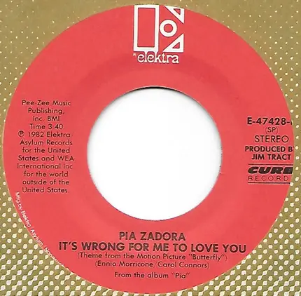 Pia Zadora - I'm In Love Again / It's Wrong For Me To Love You