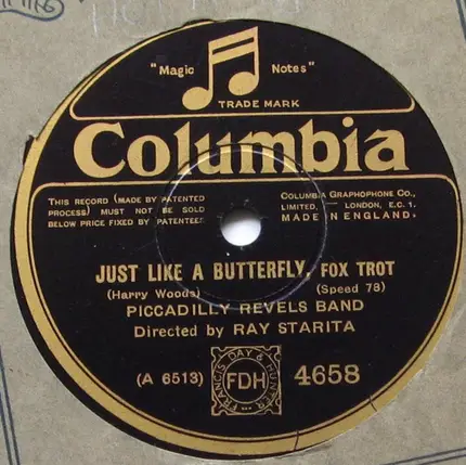 Piccadilly Revels Band - Just Like A Butterfly / My Blue Heaven