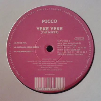 Picco - Yeke Yeke (The Mixes)
