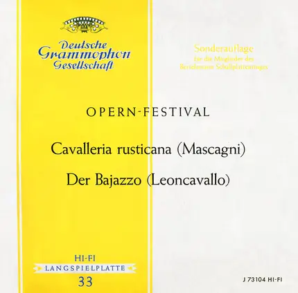 Mascagni / Leoncavallo - Opern-Festival Cavalleria Rusticana / Der Bajazzo