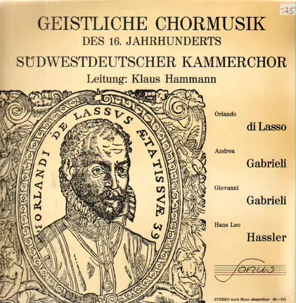 Pierre Certon / Orlando Di Lasso - Geistliche Chormusik des 16. Jahrhunderts